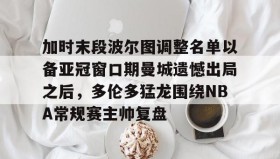 壹号注册入口-加时末段波尔图调整名单以备亚冠窗口期曼城遗憾出局之后，多伦多猛龙围绕NBA常规赛主帅复盘的简单介绍