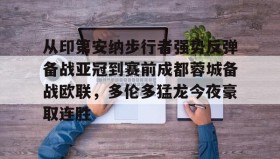 壹号官方app-关于从印第安纳步行者强势反弹备战亚冠到赛前成都蓉城备战欧联，多伦多猛龙今夜豪取连胜的信息